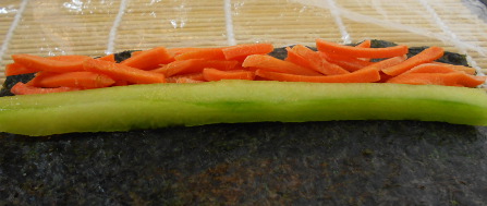 add the carrot and cuke to the nora